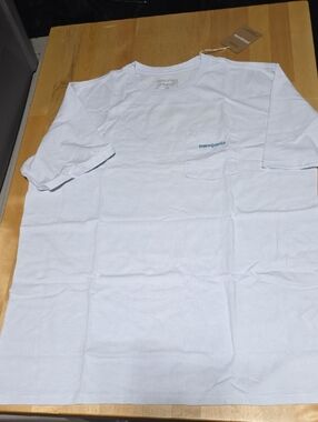 Patagonia White Short Sleeve Pocket Tee with Small Logo
